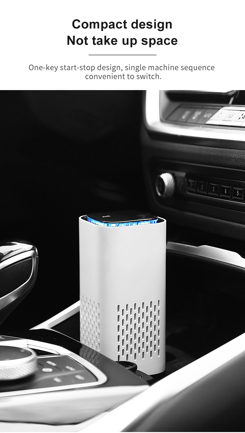 Mini Car Air Purifier Cleaner Portable Smart HEPA Filter Negative Ion USB